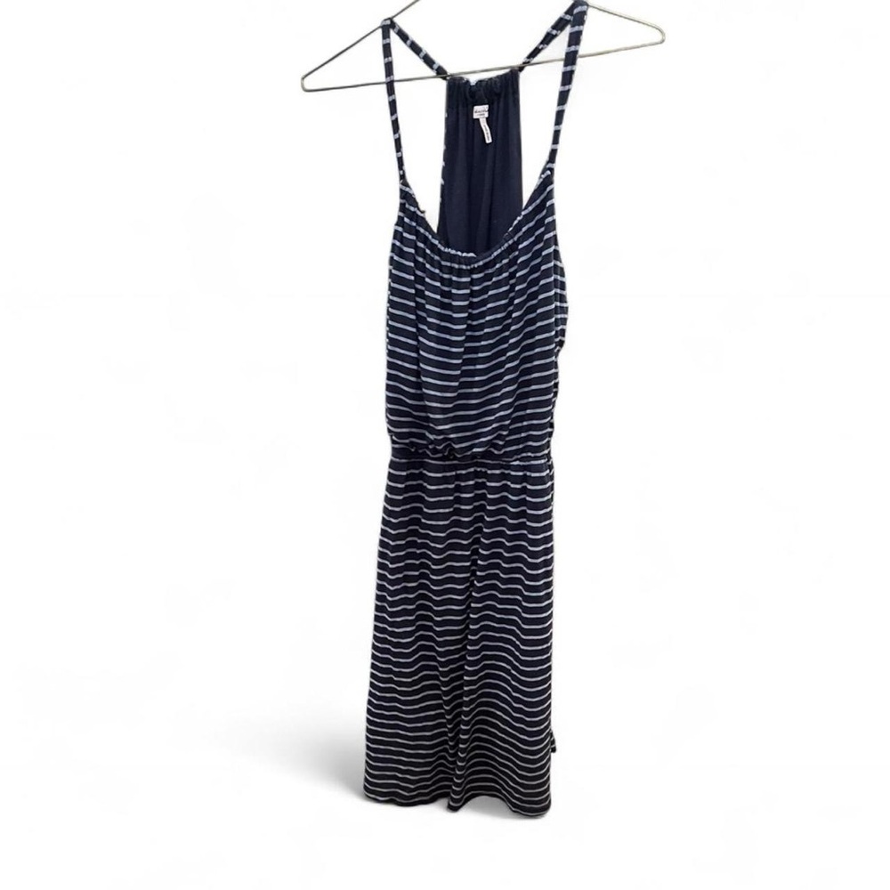 Splendid strappy blue striped skater midi dress